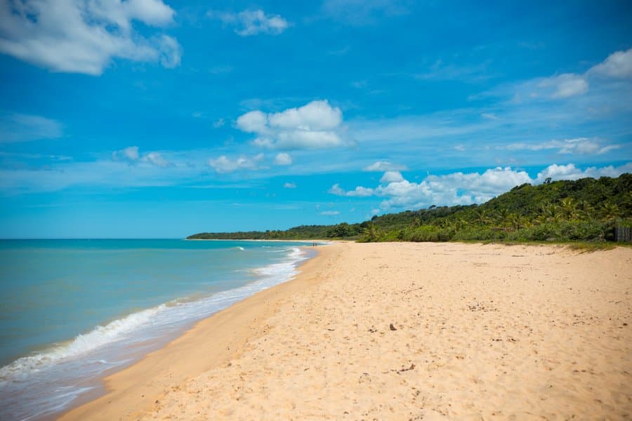 Vista aérea da Praia de Itapororoca, em Trancoso