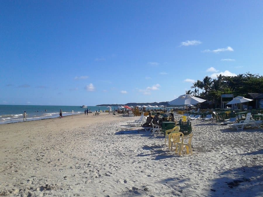 Vista da Praia dos Coqueiros em Trancoso, Porto Seguro, Bahia